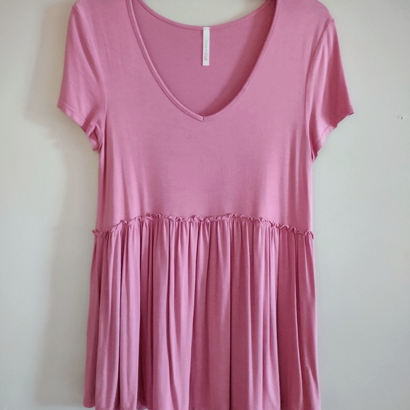 3/$20 • rose/mauve babydoll top s - Picture 1 of 5